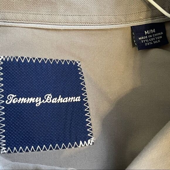 Tommy Bahama Gray Silk-Cotton Blend LS Medium Shirt in Gray - Picture 2 of 4